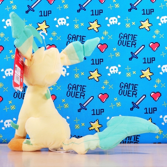 Jazwares Pokemon Leafeon Phyllali Folipurba 9" Video Game Exclusive HTF Plush - Picture 5 of 8